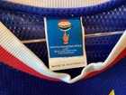 Nwot Harlem Globetrotters  32 Blue Graphic Spell Out Basketball Jersey Sz L