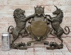 House Address Plaque Sign Lion And Unicorn Bronze Sculpture Statue Figurine