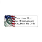60 Return Address Labels Personalized Printed 3 4 X 2 1 4 Statue Of Liberty Flag