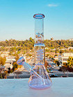 13  Glass Bong Hookah Water Pipe Heavy Beaker With Custom Made 14mm Bowl In Pink