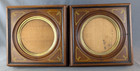 Pair Antique Square Deep Walnut Picture Frame With Gold Gilt Insert Ca 1870-1890