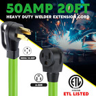 20 Feet 8awg 50amp Welder Extension Cord Compatible With Nema 14-50p To 6-50r  4
