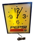Vtg Pepsi Clock For Parts repair Light Works Hands Dont Impact International