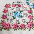 Vintage Jean D orly  Paris Hanky Handkerchief Set  3  Roses And Daisies
