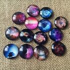 50 Pcs 12mm Photo Image Galaxy Flatback Round Glass Cabochon Dome Back Cover