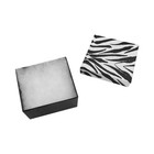 100 Pc 3-3 4  X 3-3 4  X 2  Gift Boxes Jewelry Zebra Animal Print Cotton Filled