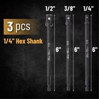 Socket Adapter Set Impact Duty Hex Shank 1 4 1 2 3 8 In  Driver Pack