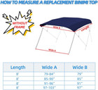 4 Bow Bimini Top Replacement Cover  Zipper Sleeves Boat Awning  without Frame 