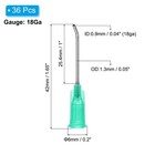 36pcs 18gax1  Bent Dispensing Needle Tips Stainless Steel And Plastic Green