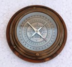 Vintage Maritime Brass Fourway 6  Sundial Compass Nautical On Wood Base Marine