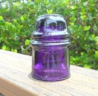 Nice Royal Purple Cd 121 W g m co Toll Style Glass Insulator  w 