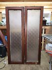Antique Colonial Glass   Oak Door   Sidelights 32x83 Florentine Set 2