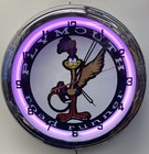 16  Plymouth Road Runner Sign Purple Neon Clock Mopar Roadrunner
