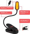 Amber Book Light  Rechargeable Clip-on Blue Light Blocking Led Reading Light  16