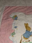 Vtg Tale Of Peter Rabbit Beatrix Potter Baby Crib Blanket Quilt Pink 32  X 42 