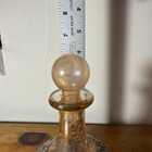 Vtg Pink Crackle Glass Perfume Bottle With Silver Decor And Stopper