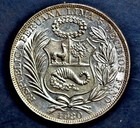 High Grade Historic World Silver  Lustrous 1930 Lima Peru Silver Un Sol