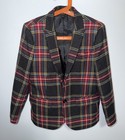 Crewcuts Boys Ludlow Wool Plaid Jacket Blazer Size 7 Black Red Green Holiday