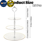 Qtlcohd 15 Sets 3 Tiered Cake Stand Hardware 35 16 Cm   13 84 Inch  Silver
