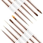 Nail Art Brushes Set  Professional 5pcs Double-ended Nail Brush Kit For Detai   