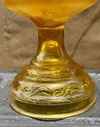 Vintage Amber Glass Oil Lamp Tinted Chimney Flue Eagle Burner Wick Kerosene