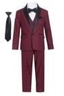 Husky Boys Tuxedo Shawl Collar Black With Tie Burgundy Double Breasted All Size