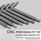6pcs Square Head Wrench Set L Shape Square Head Allen Wrench S2 Steel Square    