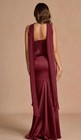 Elegant Burgundy Satin Mermaid Bridesmaid Dress Strapless Pleated Maxi Gown Size