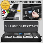 88-key Keyboard Case With Wheels   Adjustable Shoulder Straps    Padded Rolling Gi