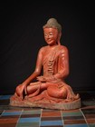 Impressive Antique Wooden Burmese Buddha From Burma  myanmar   19th Century