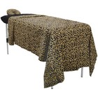 Forpro Premium Designer Flannel 3-piece Massage Sheet Set  Golden Swirl With    