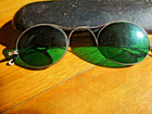 Antique Wire Rim Green Lens Spectacles Sunglasses Boho W  Case Nice    