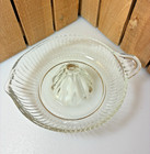 Vintage Citrus Juicer Reamer Clear Pressed Glass With Handle And Spout