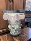 Vintage Polychrome Carved Wood Corinthian Column Fragment Wall Shelf