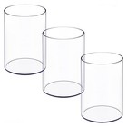 Stylish Clear Acrylic Desk Organizer Pen And Pencil Holders Set Of 3  3-pack