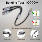 3 5mm Headphone Splitter  Audio Splitter 1 Male To 2 Female Nylon-braided Stereo