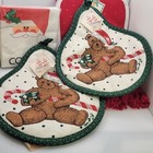 1980s Kitchen Linens Christmas Vintage Nos Pot Holders Dish Towel Sealed Napkins