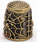 Brass Thimble Souvenir With Spider On The Web   A Fly Ironwork