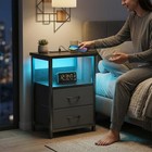 Night Stand With Charging Station  Nightstand Small Dorm Room Furniture  2 Fa   