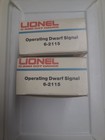 Lot Of 2 Vintage Lionel 6-2115 Operating Dwarf Signals O o27 Scale