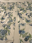 Vtg 60s 70s Blue Flowers  Butterflies Bathroom Window Curtain Set  70  X 54  Nos