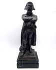 Vintage Napoleon Bonaparte Bronzed Cast Iron 12    Statue With Marble Base