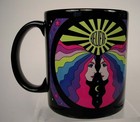 Rare Vintage Cher Believe Tour Coffee Cup Black Colorful Psychedelic Mug 1999