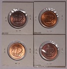 Cyprus 5 Mils  1974  2  1977   1980 Unc Coins  4  In 2x2 s Km    39