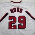 Autographed signed James Wood Washington White Baseball Jersey Beckett Bas Coa