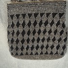 Black Beaded Evening Clutch Silver Filigree Kiss Lock Purse Formal Bag