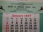 Beautiful Nos 1957 Chevrolet Harrison Nebraska Dealership Calendar Hunting Scene