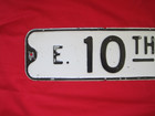 Vintage Retired  e  10th Ave   24 X 6 Embossed Road street Sign