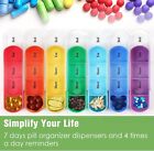 Weekly Pill Organizers 4 Times A Day Slide Open Case Travel Pill Medicine Box