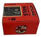 Vtg Atlas Bright Steel Wire Nails 18ga  3 4    full Box globe Graphics prop use